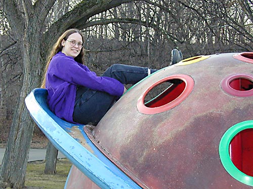 Lydy on favorite playground toy