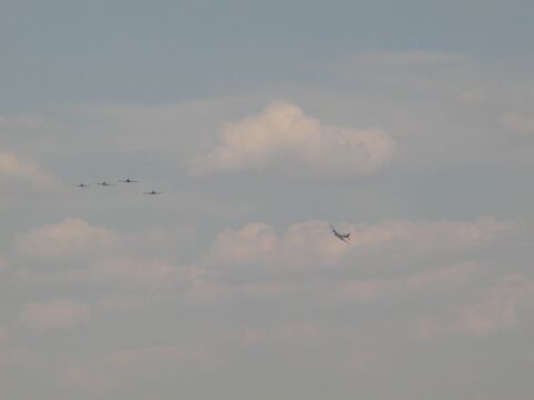 Formation of fighters <i>and</i> the B-17 