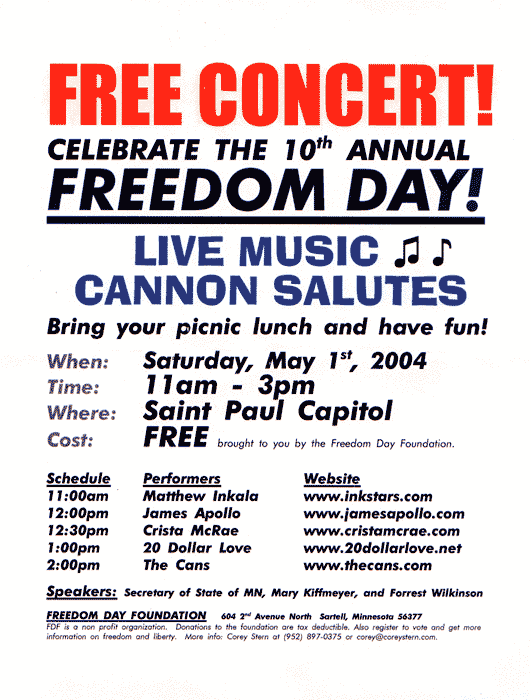 Flyer for Freedom Day