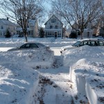 Our sidewalk and cut through the plow ridge