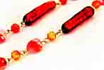 Vintage glass & Swarovski "fire opal" leaded crystal bead necklace 